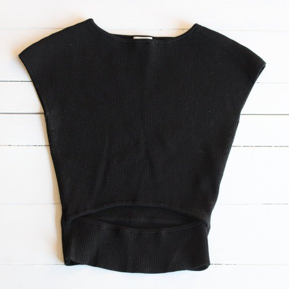 Aritzia's Wilfred Knit Cut-Out Top, Black, Size XS - Picture 2 of 5